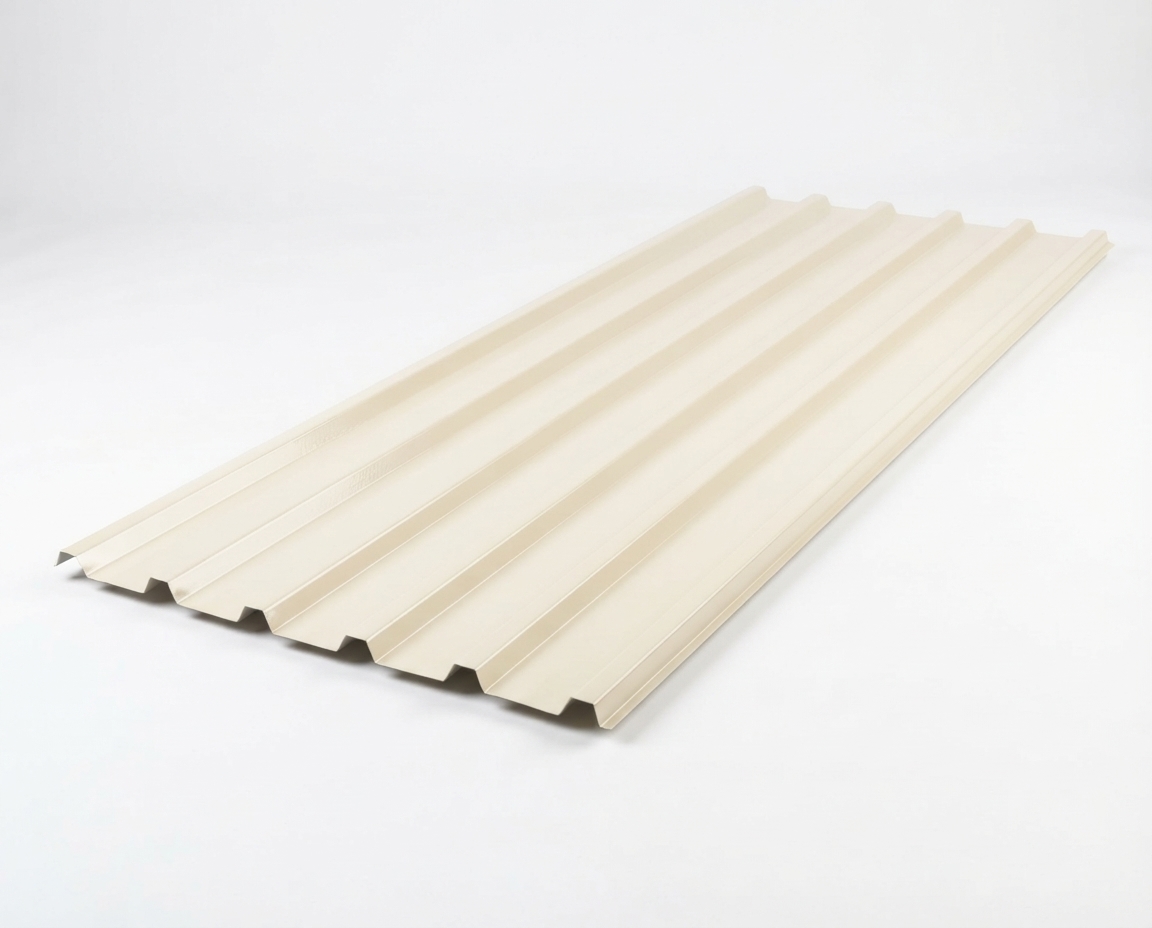 IT5 trapezoidal roofing sheet showing box ribs and flat pans
