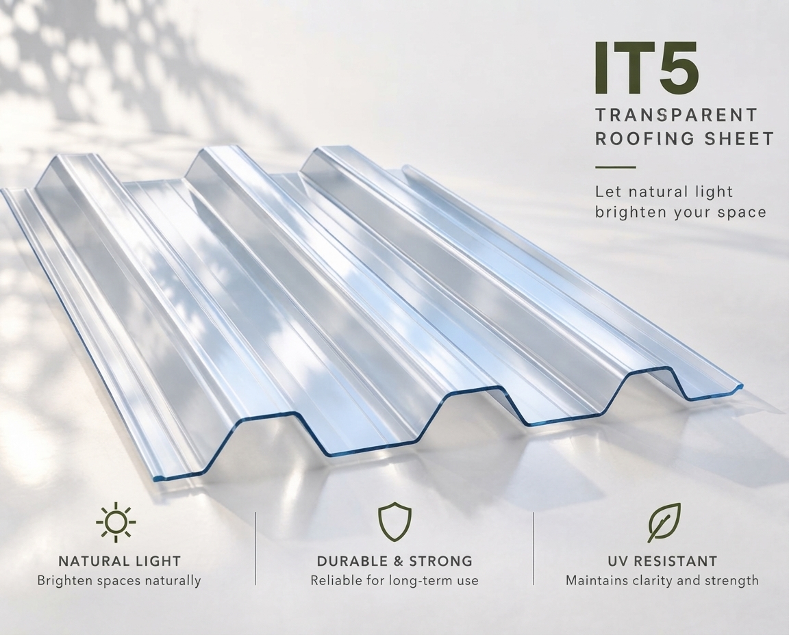 Transparent roofing sheets in several finishes