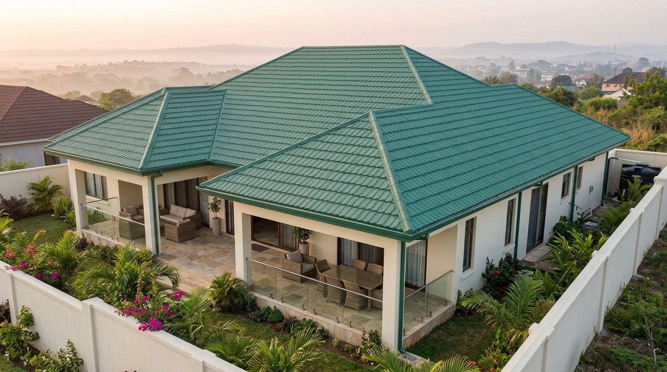 Luxury villa with a green RichTile roof